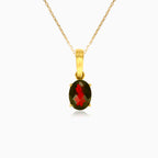 Oval garnet elegance pendant in 14kt gold