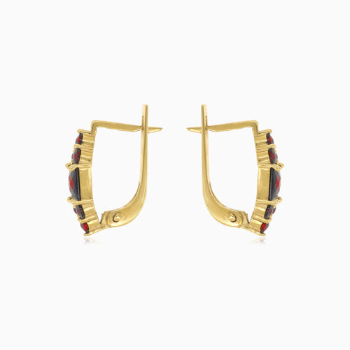 Garnet harmony women gold earrings
