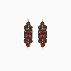 Garnet harmony women gold earrings