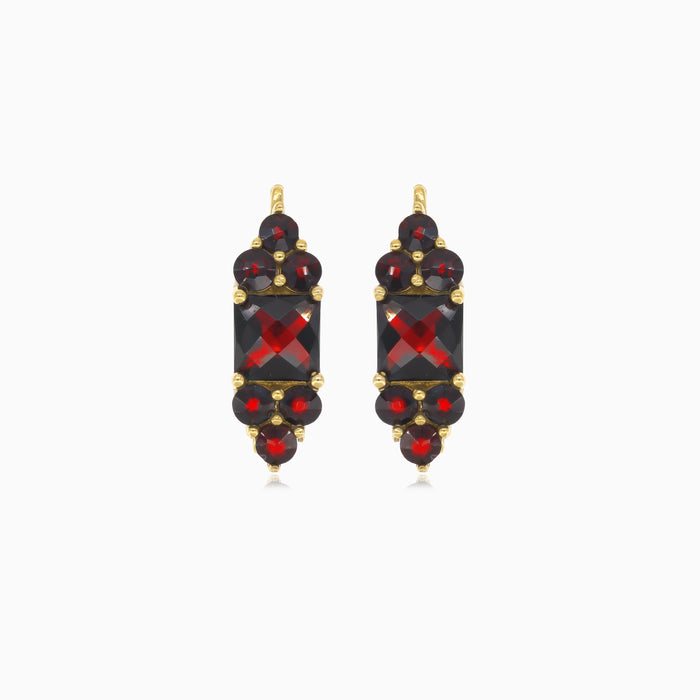 Garnet harmony women gold earrings