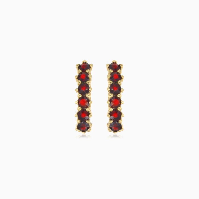 Pendientes elegantes de oro para mujer con brillo de granate