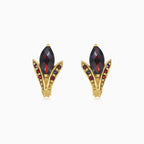 Majestic marquise garnet and gold beauty earrings