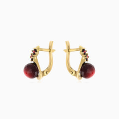 Planetary glow yellow gold fine step cut earrings