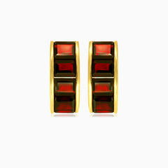 Channeling elegance 4 garnet radiant cut cluster earrings