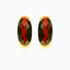 Prolonged oval luster gold earrings