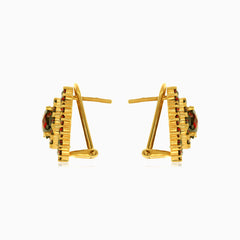 Regal 14kt gold garnet drop earrings