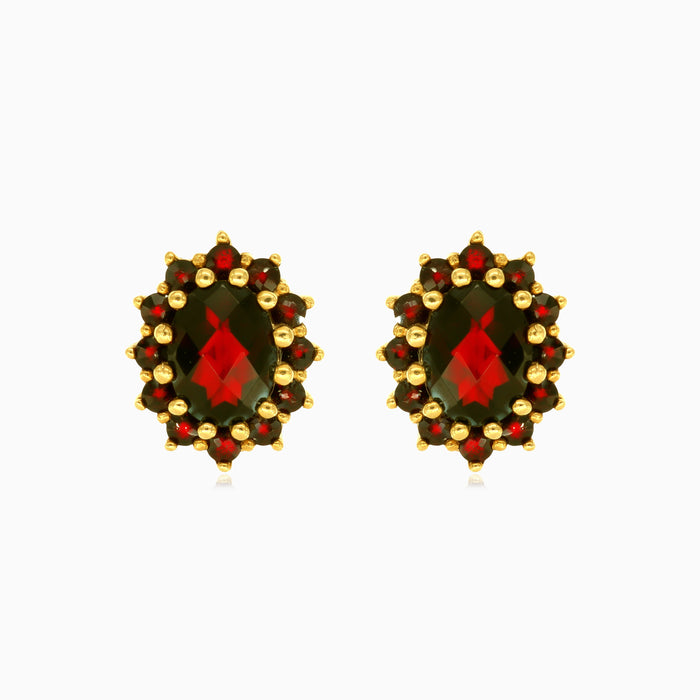 Floral elegance gold drop earrings