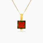 Princess cut garnet gold pendant