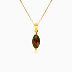 Marquise garnet gold pendant