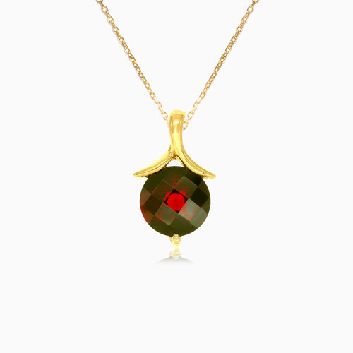 Elegant round cut garnet stylish pendant