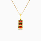 Garnet geometry gold pendant