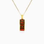 Crimson symphony emerald cut garnet pendant