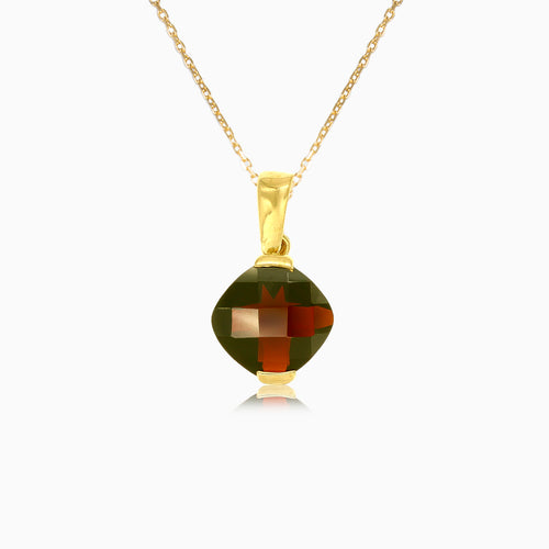 Garnet gold bar elegance pendant