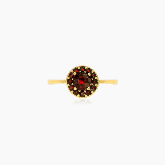 Runder Granat-Ring aus 14 Karat Gold