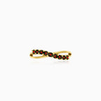 Women elegant garnet gold ring