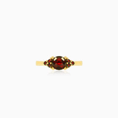 Women gold garnet ring