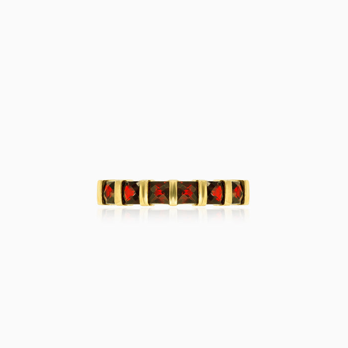 Bague élégante en or avec 6 grenats
