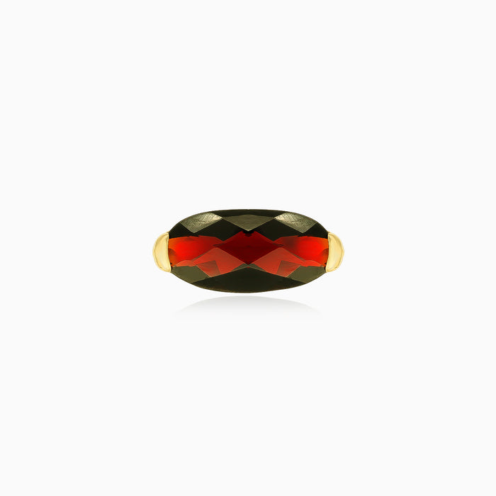 Anillo de oro con granate para mujer