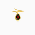 Women pear garnet ring