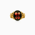 Artisan women garnet gold ring