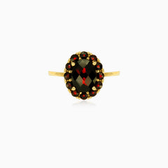 Timeless glamour garnet fine step cut clusters ring