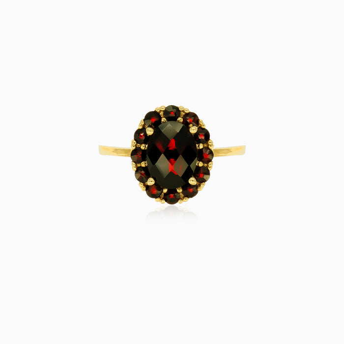 Zeitloser Glamour Granat Ring mit fein facettierten Clustern