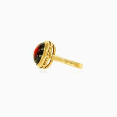 Chic cabochon garnet gold ring