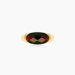 Elegant garnet gold ladies ring