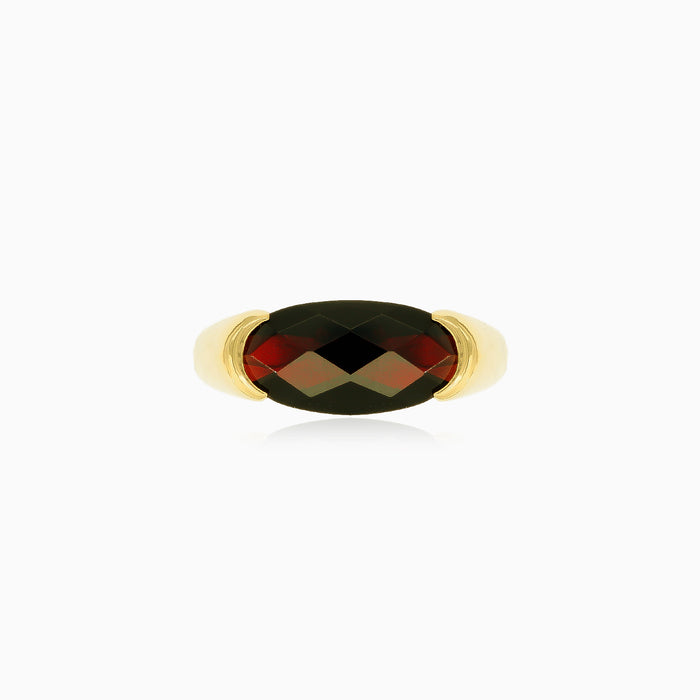 Eleganter Granat-Gold-Damenring