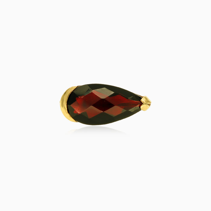 Tropfenförmiger Gold-Granat-Ring