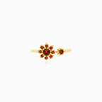 Dámský jarní květinový prsten s granátem