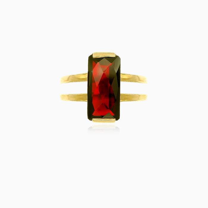 Luminöser Charisma Granat-Radiance-Cluster-Ring