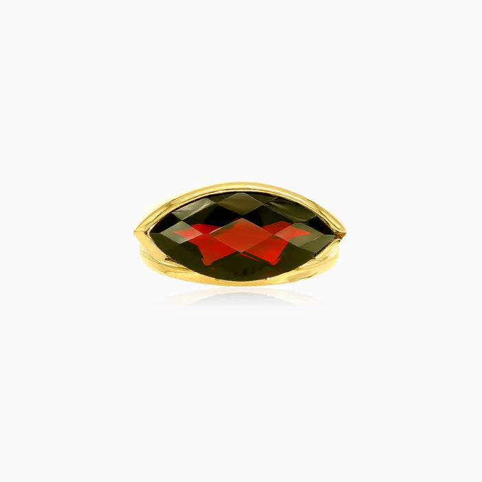 Bague en grenat taille échelonnée fine marquise