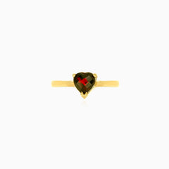 Lovely garnet women heart ring