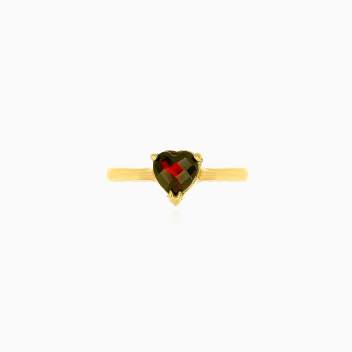 Bague cœur grenat charmante pour femme