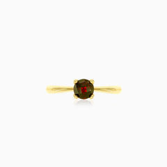 Classic garnet round fine step cut women ring