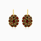 Garnet  drop earrings with lever back closure