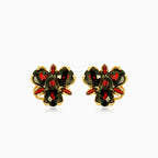 Sophisticated garnet omega back earrings