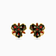 Sophisticated garnet omega back earrings