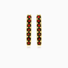 14kt garnet latch back drops