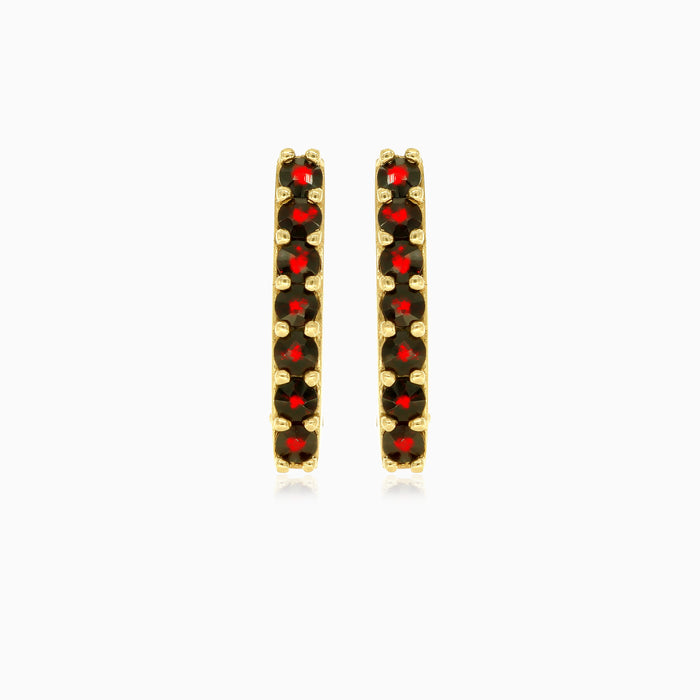 Boucles d’oreilles grenat 14 ct avec fermoir à cliquet