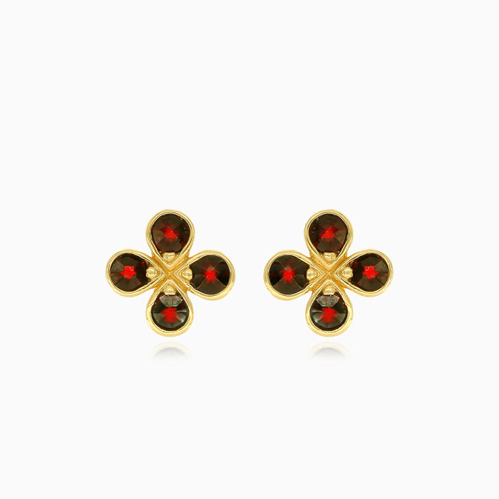 Prong set garnet studs