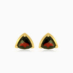 Trilliant cut garnet studs