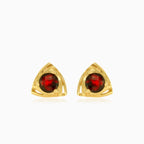 Garnet triangle stud earrings