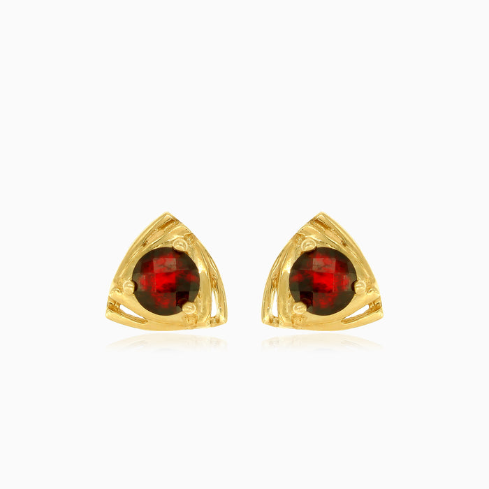 Boucles d’oreilles puces triangle en grenat