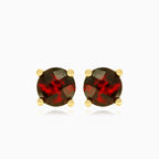 Classic round garnet studs