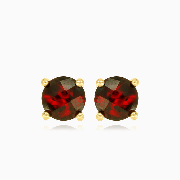 Classic round garnet studs
