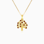Garnet tree of life pendant