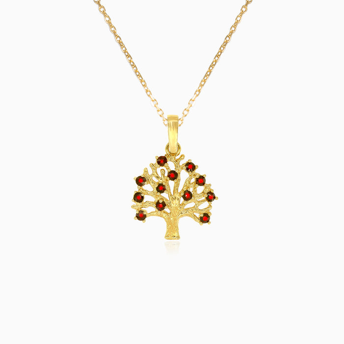 Pendentif arbre de vie en grenat