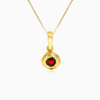 Stylish garnet pendant in tension setting